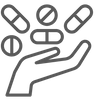 pills and hand icon