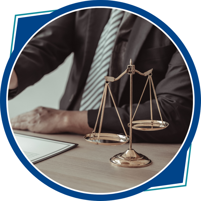 scales on desk, attorney