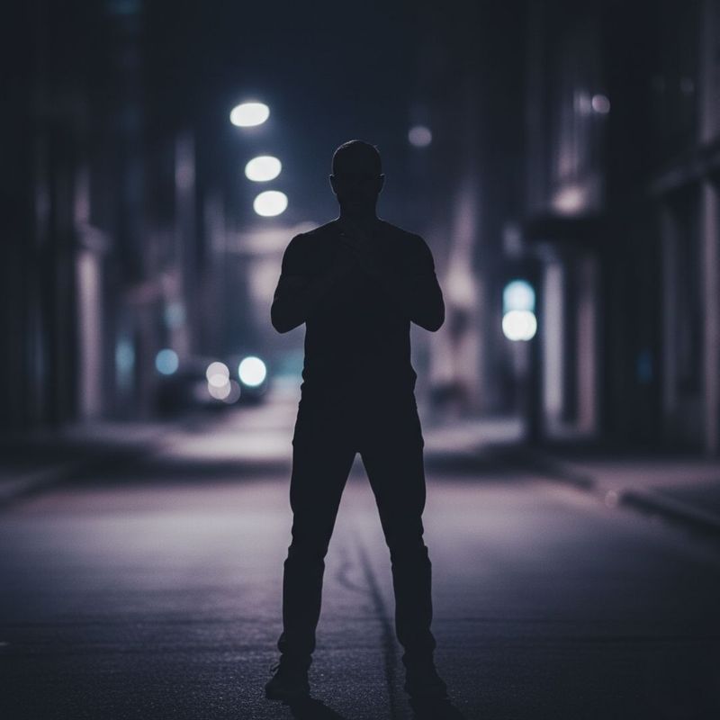 Silhouette of a person taking a determined, defensive stance, symbolizing self-defense.